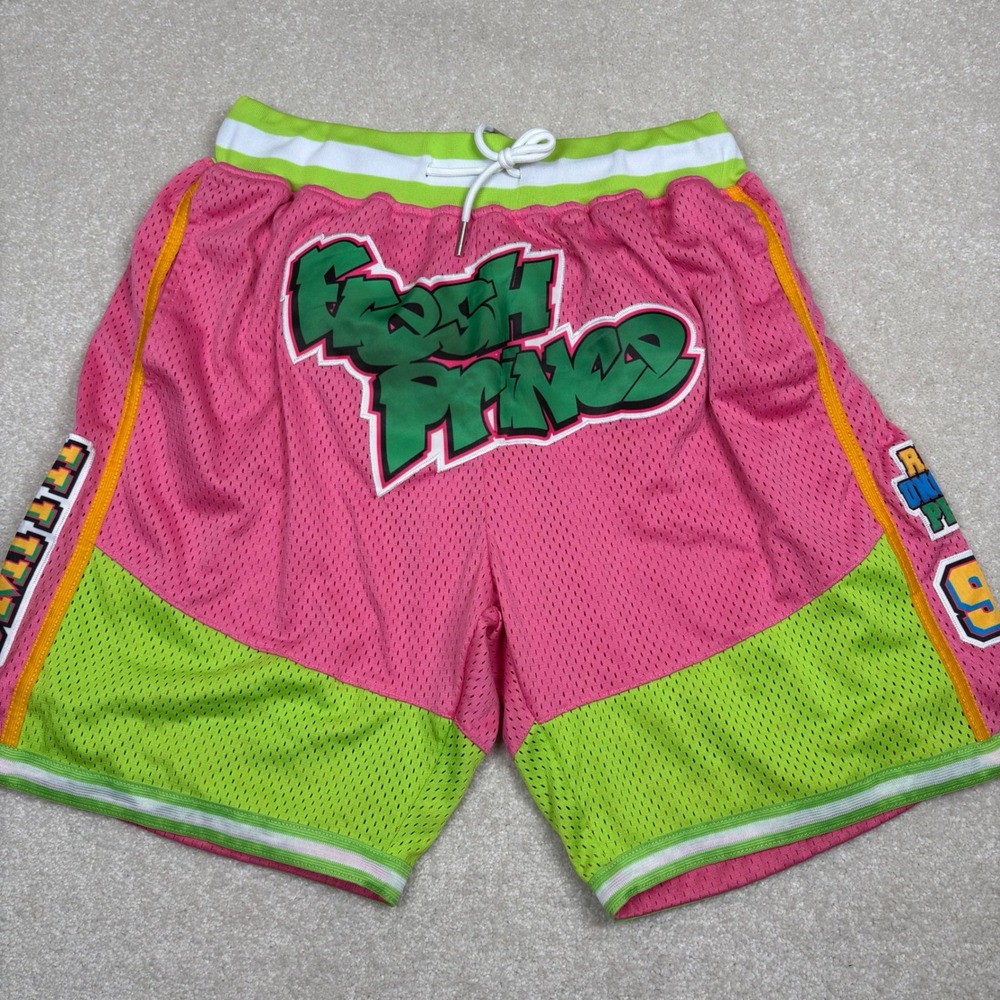 Headgear Classics Fresh Prince of Bel-Air Mesh Basketball Shorts Pink Green L